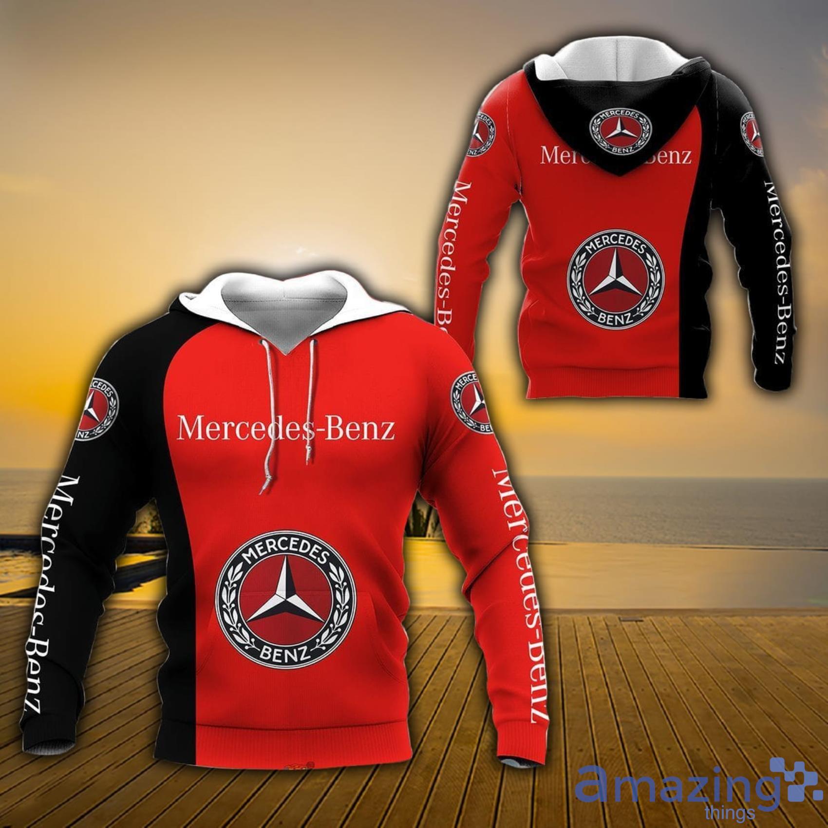 Mercedes Benz Black Red All Over Print Hoodie, T-Shirt Product Photo 1