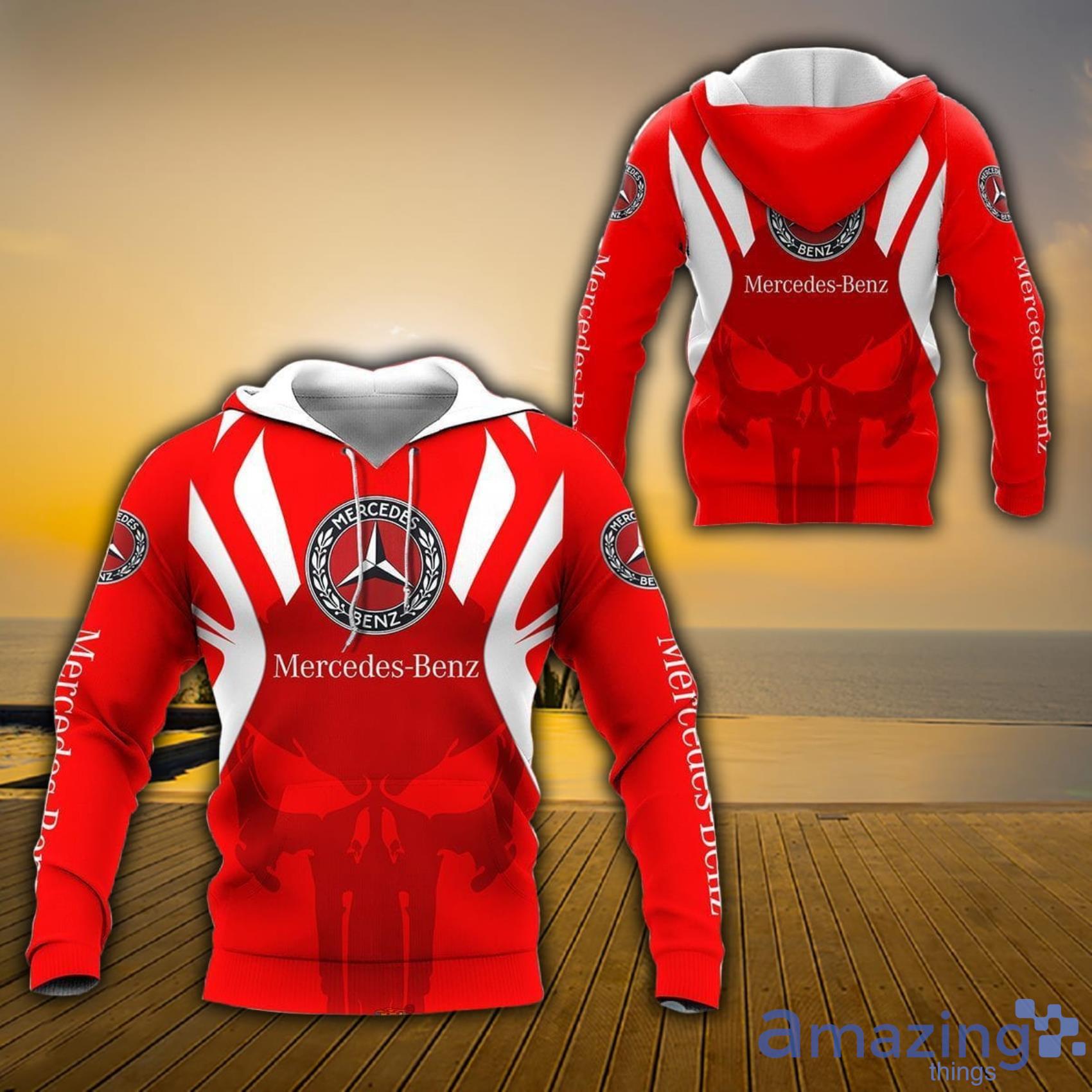 Mercedes Benz Red Skull All Over Print Hoodie, T-Shirt Product Photo 1