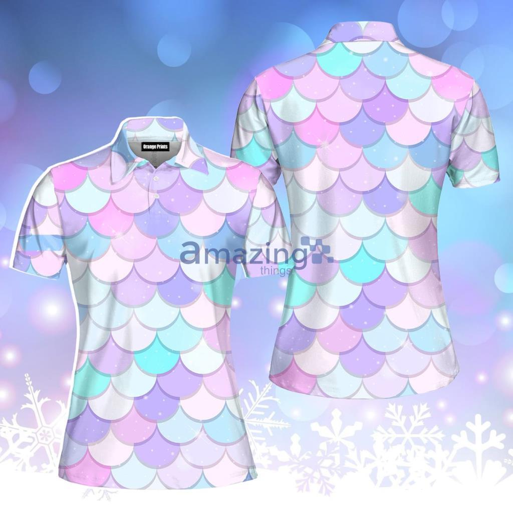 Mermaid Pattern Polo Shirt For Women - Mermaid Pattern Polo Shirt For Women