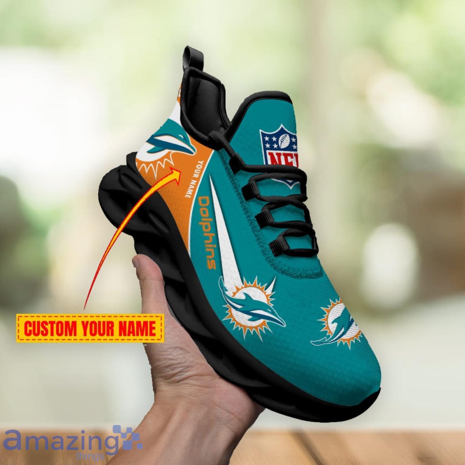 Miami Dolphins Custom Name Men And Women Max Soul Shoes