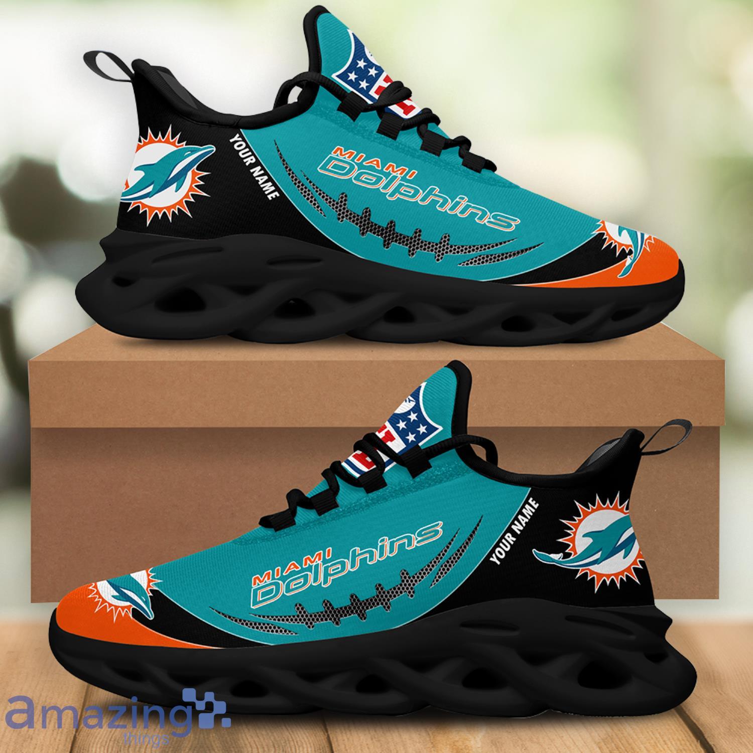 Miami Dolphins NFL Clunky Sneakers Custom Name Sport Max Soul Shoes For Fan