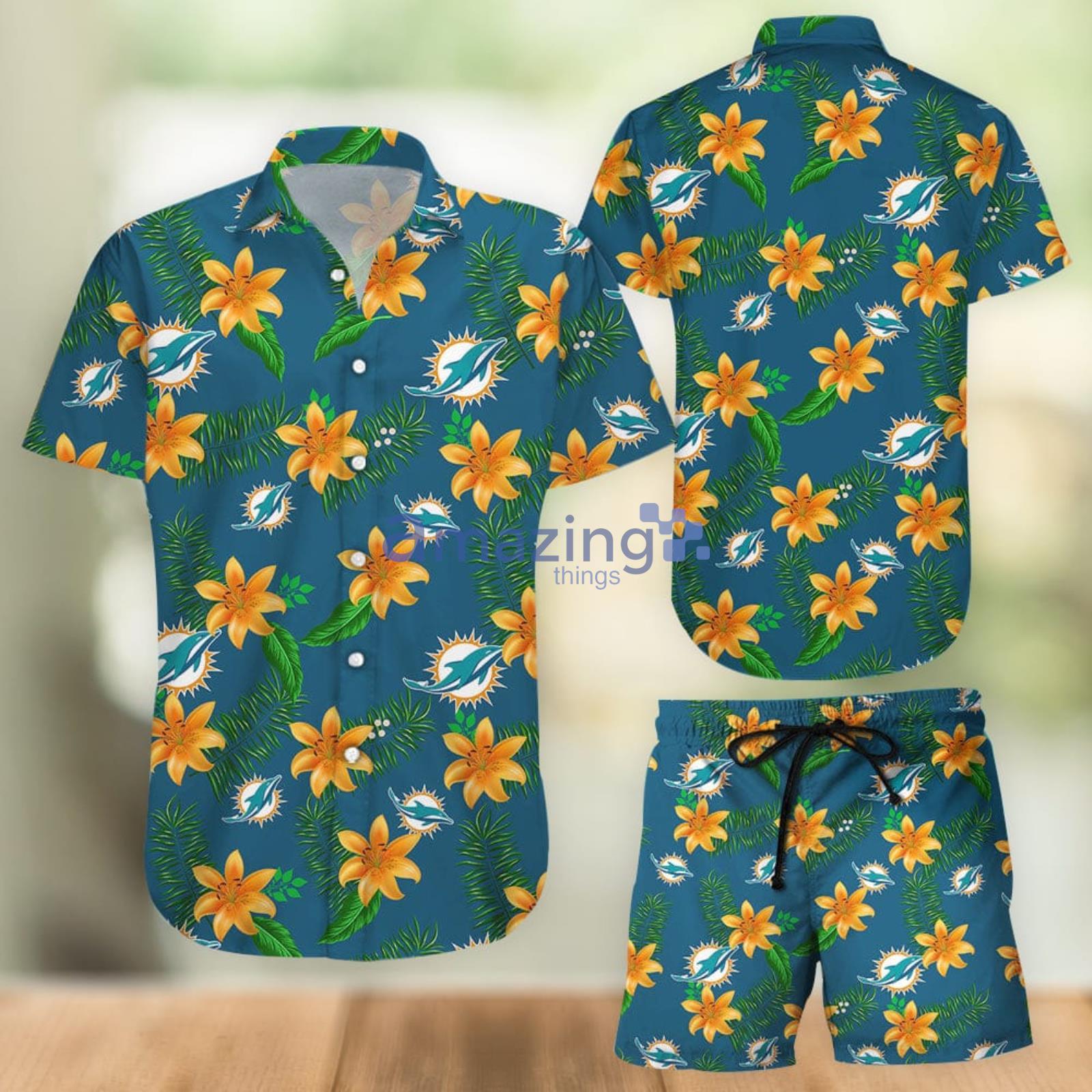 Miami Dolphins Hawaiian Aloha Shirt Hawaiian Shorts Beach Short Shirt Product Photo 1