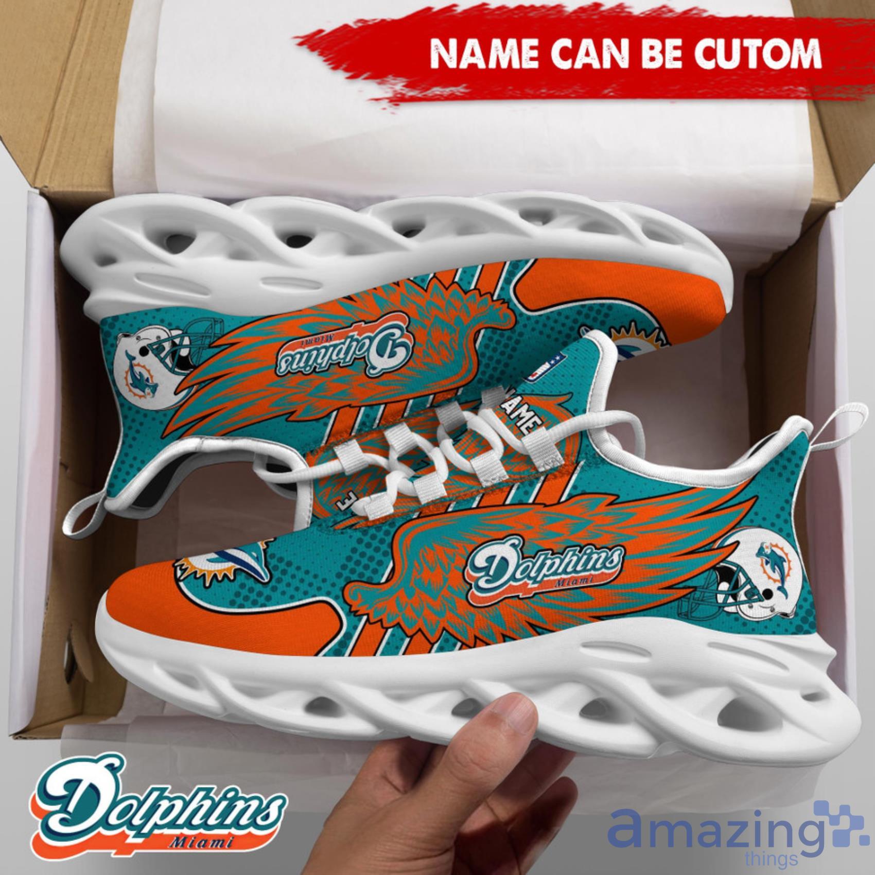 Miami Dolphins Custom Name Men And Women Max Soul Shoes