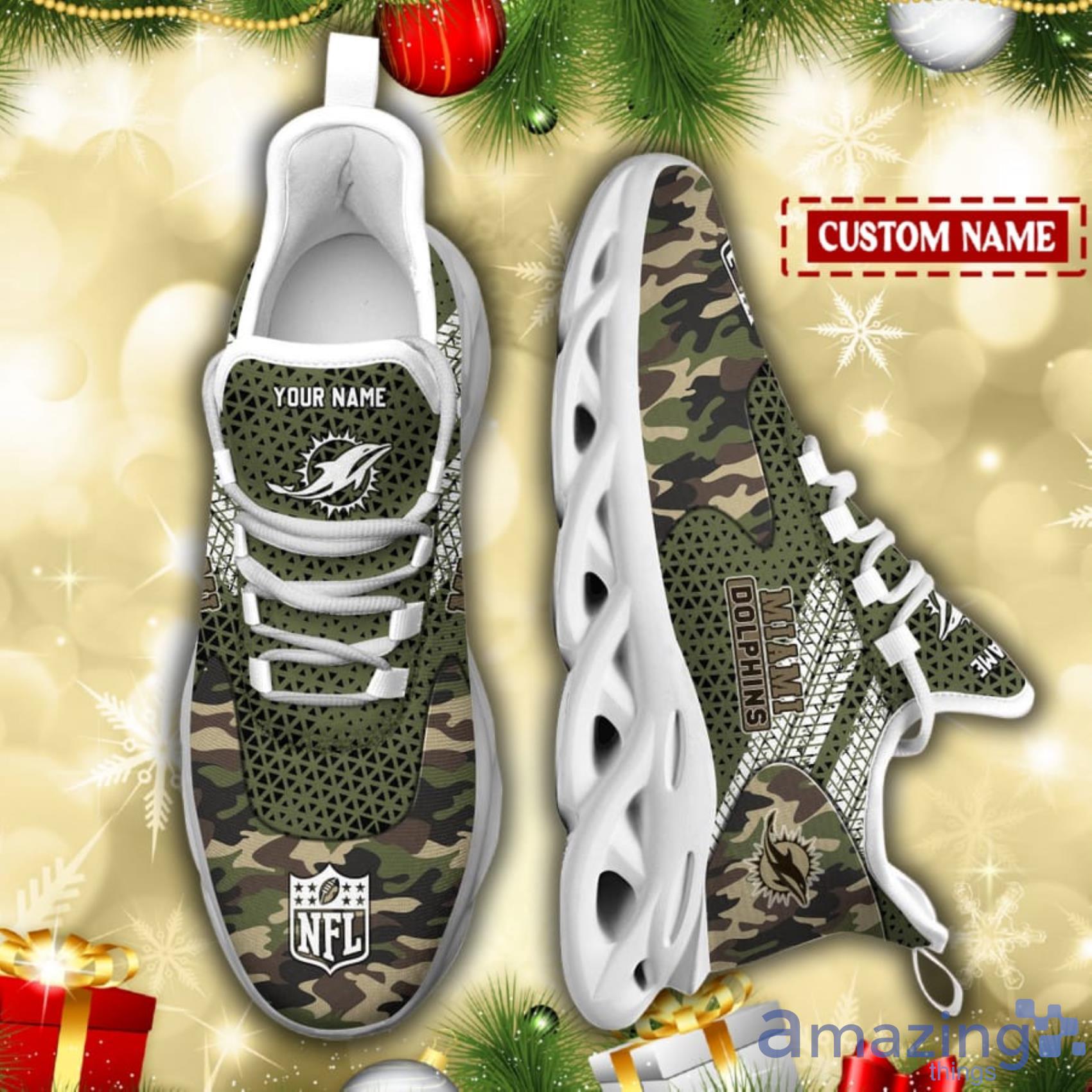 Miami Dolphins NFL Custom Name Camo Background And Haftone Max Soul Shoes image Miami Dolphins NFL Custom Name Camo Background And Haftone Max Soul Shoes Product Photo 5