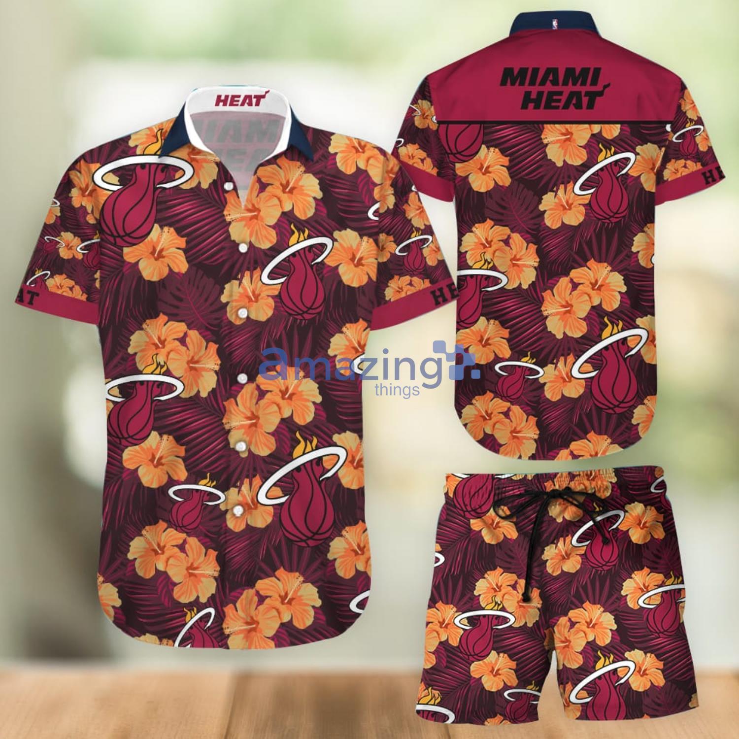 Miami Heat Aloha Combo Hawaiian Shirt And Shorts Gift For Summer Vacation Product Photo 1