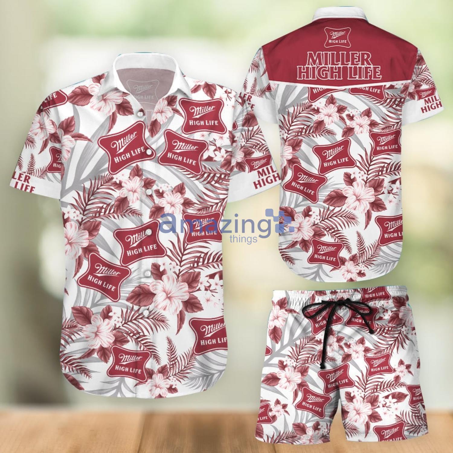 Miller High Life Hawaiian Shirt And Shorts Product Photo 1
