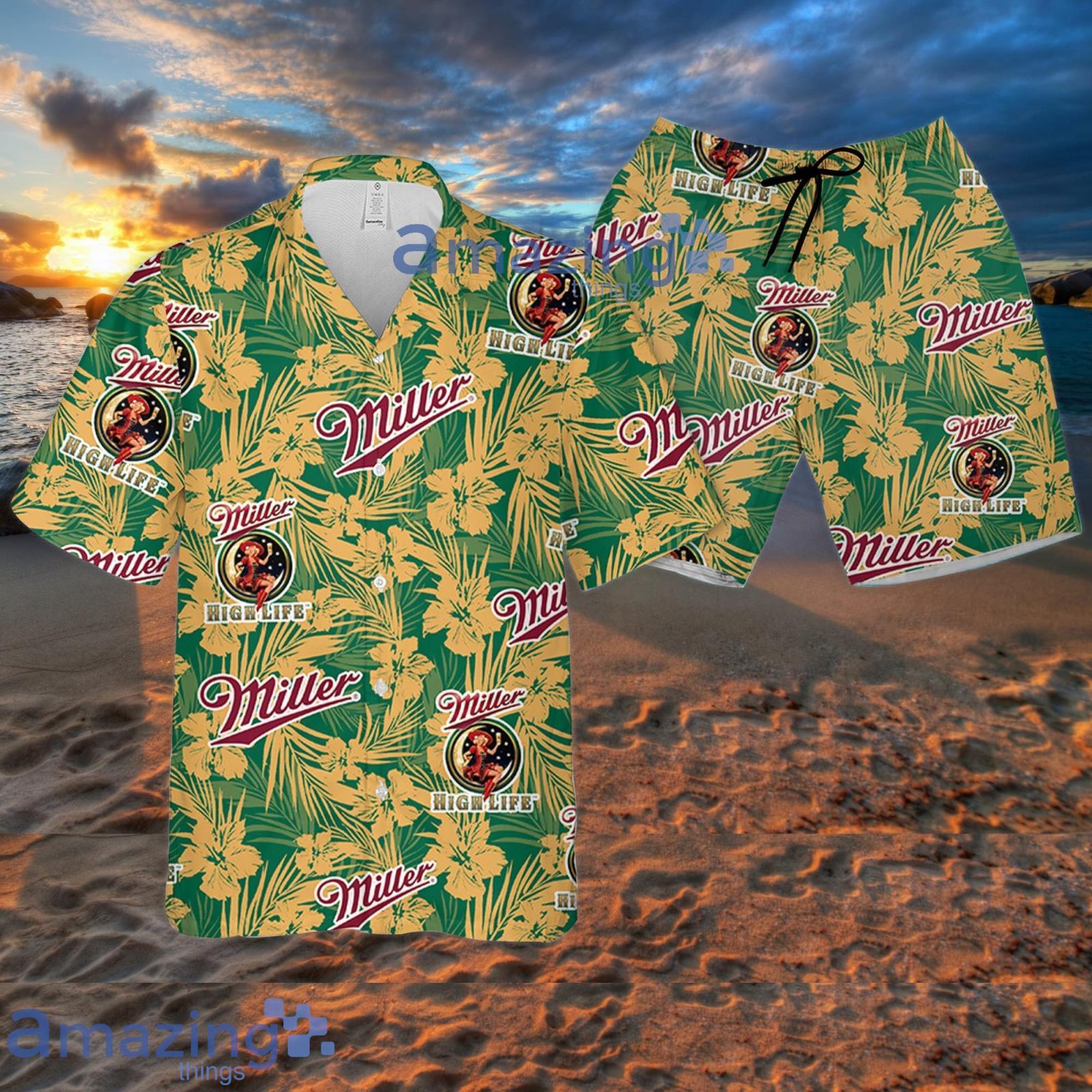 Miller High Life Tropical Flower Pattern Hawaiian Shirt Summer Gift For Beer Lover Product Photo 1
