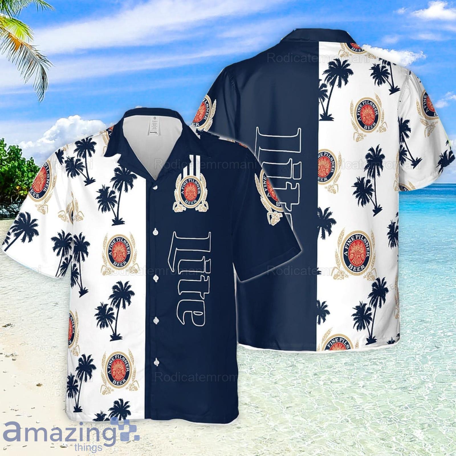 Miller Lite Beer Coconut Pattern Aloha Hawaiian Shirt Beer Lover Gift Product Photo 1
