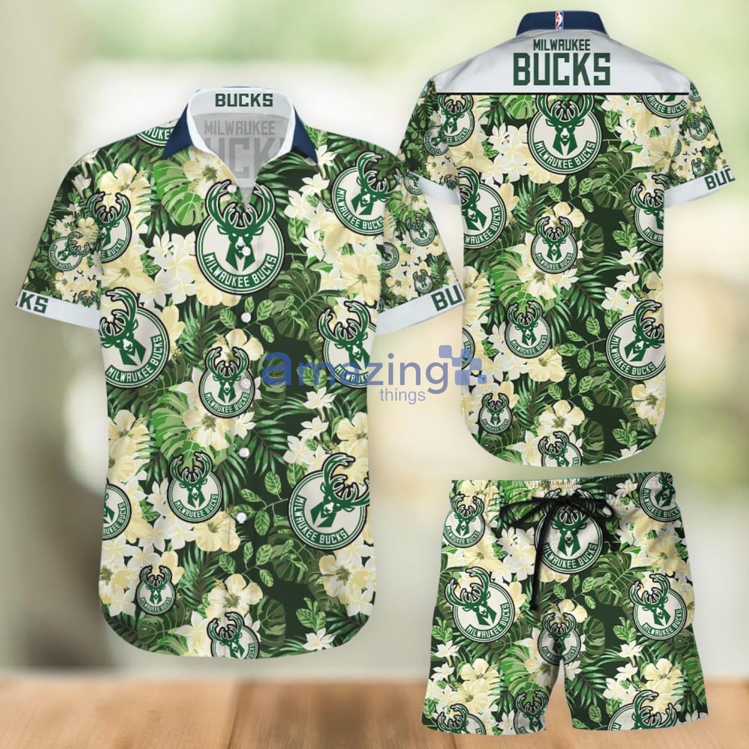 Milwaukee Bucks Aloha Combo Hawaiian Shirt And Shorts Gift For Summer Vacation Product Photo 1