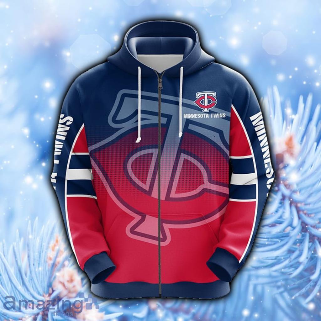 Minnesota Twins MLB Red Blue Unisex Hoodie, Zip Hoodie 3D All Over Print - 1