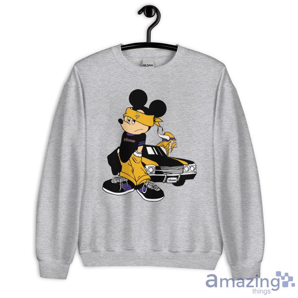 Minnesota Vikings Gangster Mickey Mouse T Shirt Gift For Fans image Minnesota Vikings Gangster Mickey Mouse T-Shirt Gift For Fans - Unisex Heavy Blend Crewneck Sweatshirt
