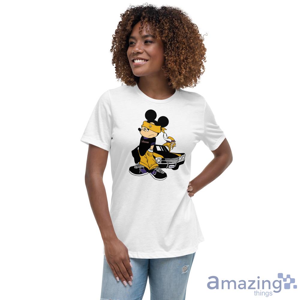 Minnesota Vikings Gangster Mickey Mouse T Shirt Gift For Fans image Minnesota Vikings Gangster Mickey Mouse T-Shirt Gift For Fans - Womens Relaxed Short Sleeve Jersey Tee