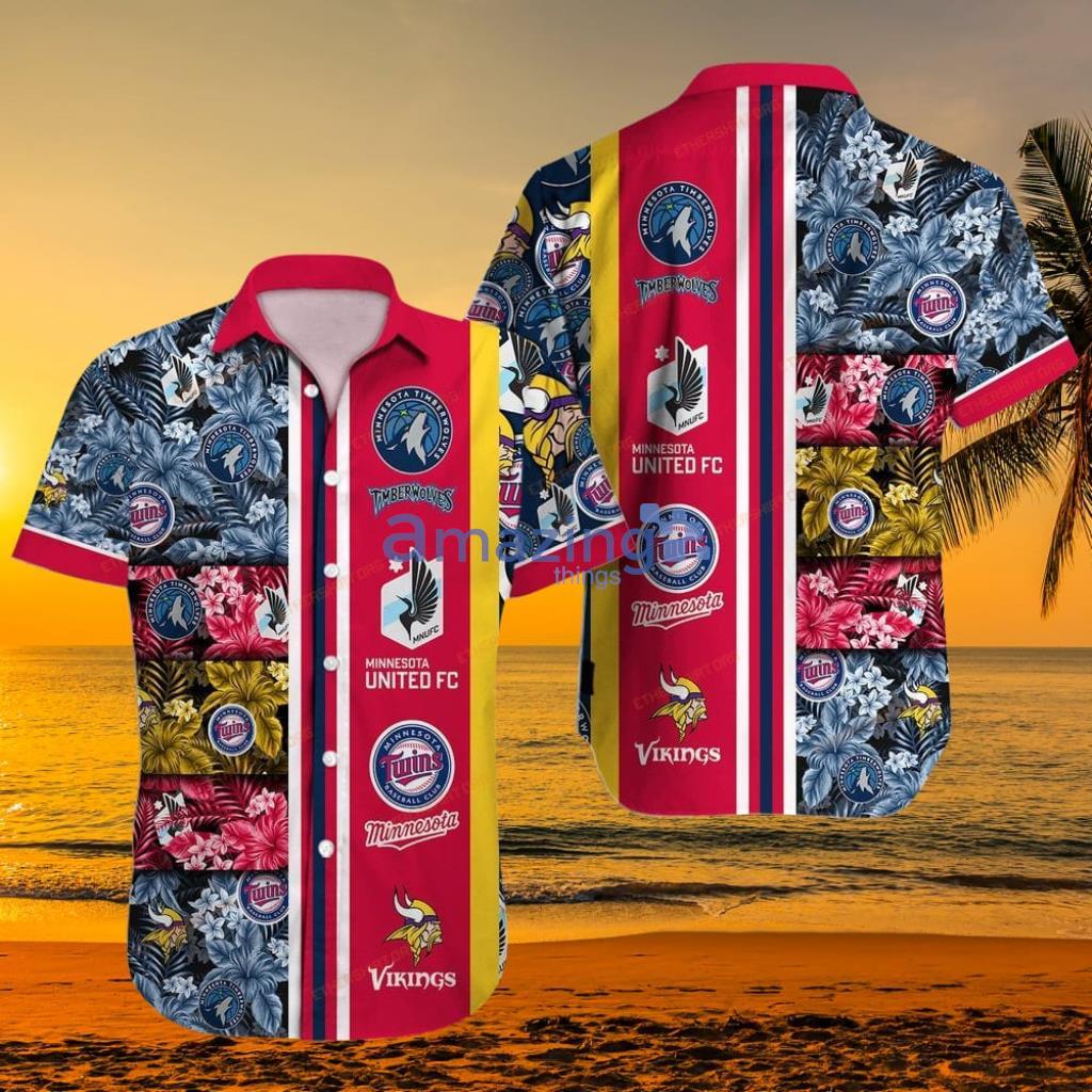 Minnesota Vikings Minnesota United Minnesota Twins Minnesota Timberwolves Hawaii Shirt - Minnesota Vikings Minnesota United Minnesota Twins Minnesota Timberwolves Hawaii Shirt