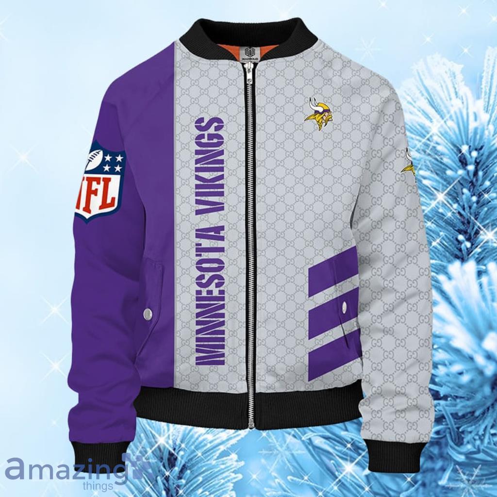 Minnesota Vikings NFL Violet Unisex Bomber Jacket 3D - Minnesota Vikings NFL Violet Unisex Bomber Jacket 3D
