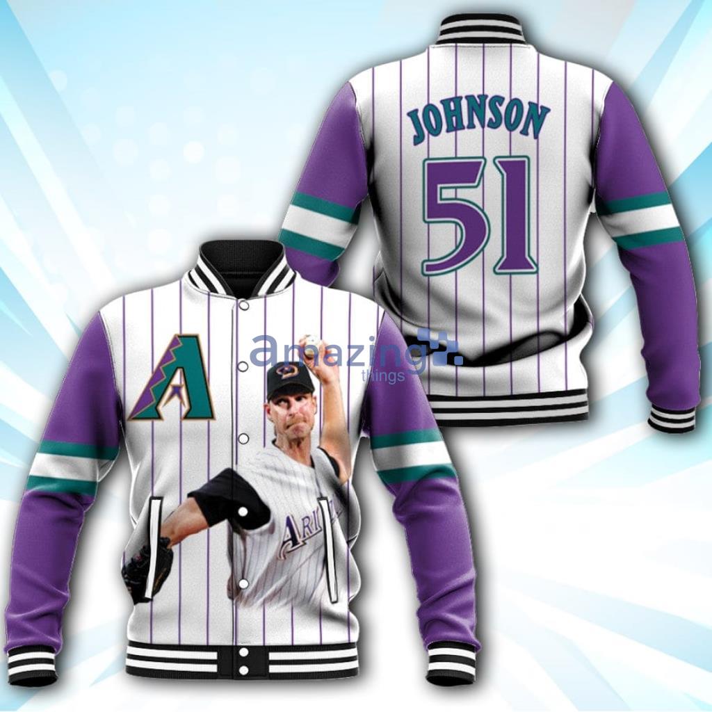MLB Arizona Diamondbacks Randy Johnson 51 Player Purple Jersey All Over  Print Designed Gift For Dbacks Fans Baseball Jacket