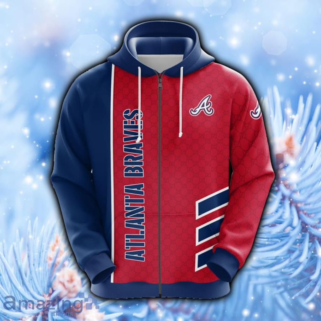 MLB Atlanta Braves 3D Hoodie Printed Zip Hoodie - T-shirts Low Price