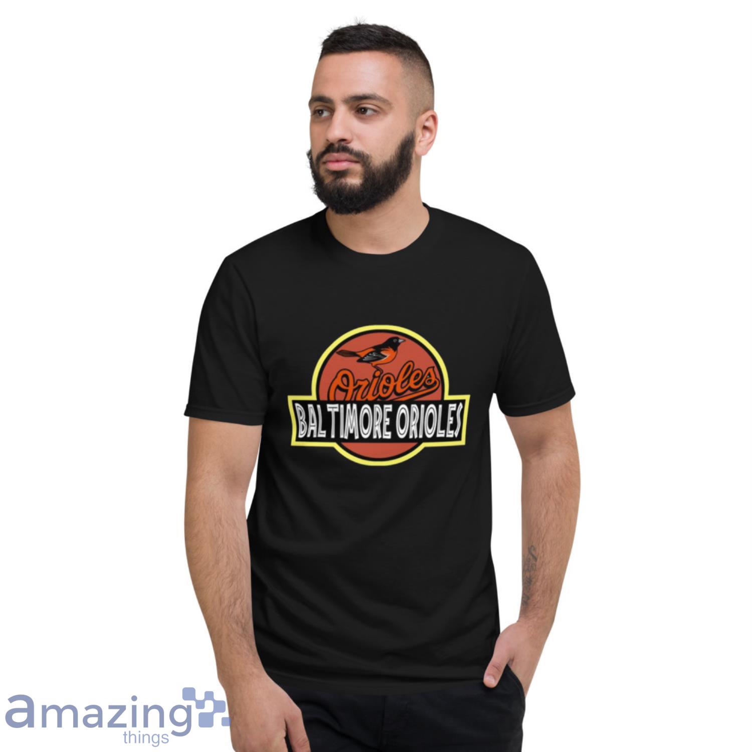 MLB Baltimore Orioles Jurassic Park Dinosaur Movie Baseball Sports T Shirt image MLB Baltimore Orioles Jurassic Park Dinosaur Movie Baseball Sports T Shirt - Short Sleeve T-Shirt