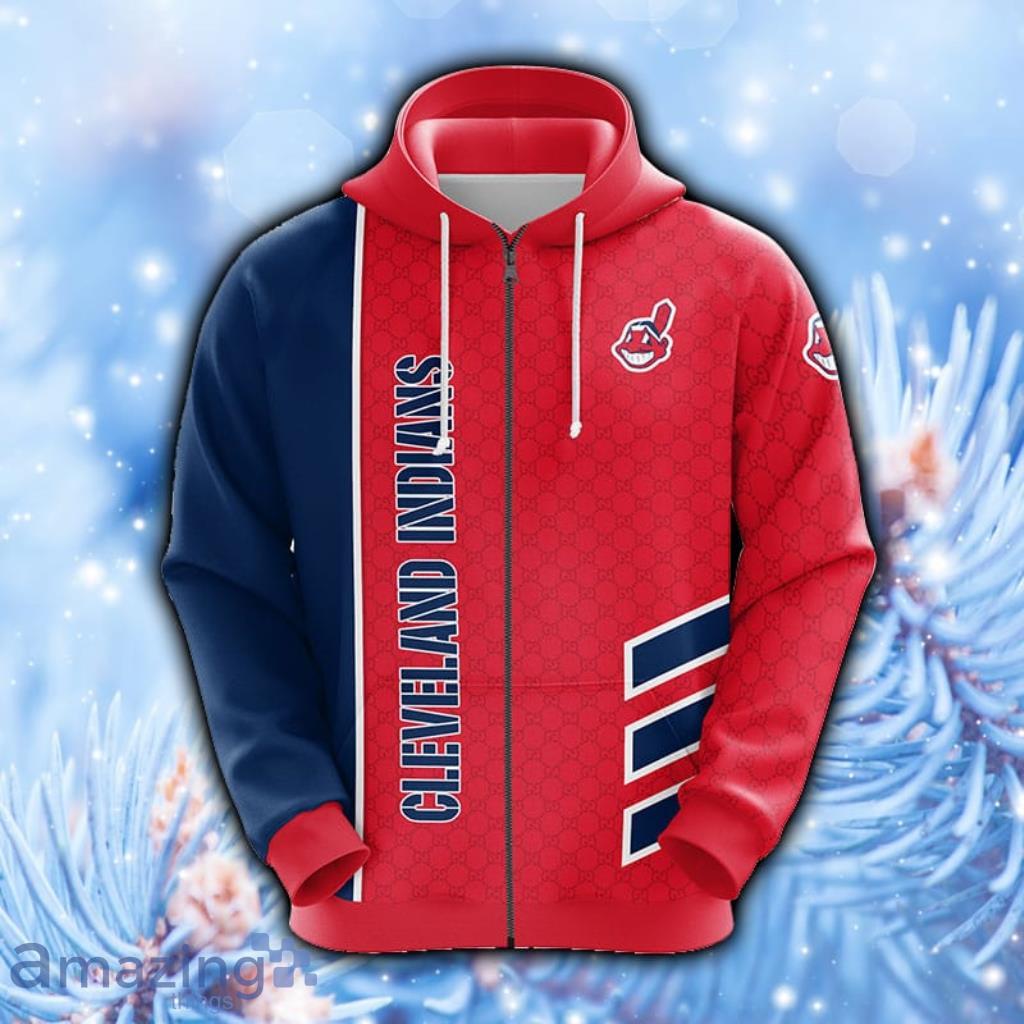 MLB Cleveland Indians Red Unisex Hoodie, Zip Hoodie 3D All Over Print - 1