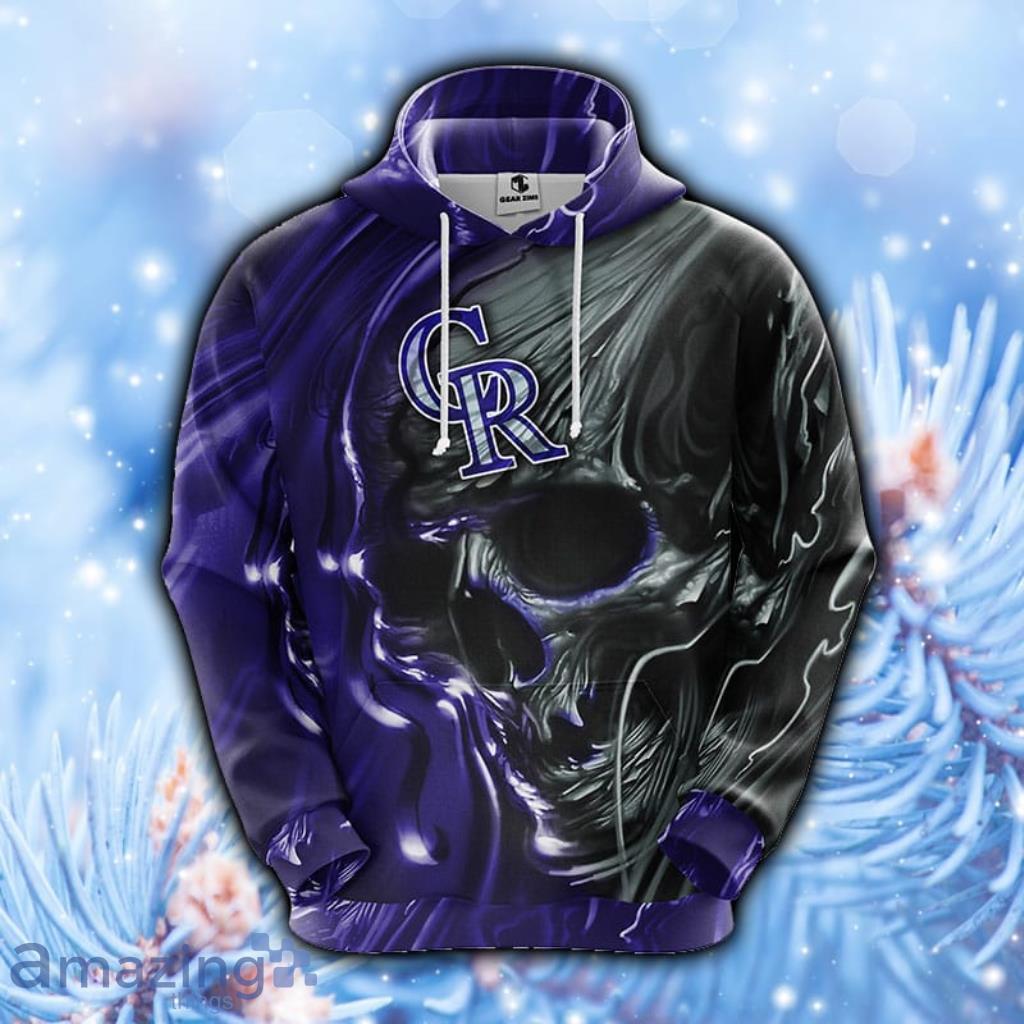 MLB Colorado Rockies Skull Hoodie, Zip Hoodie 3D All Over Print - 1
