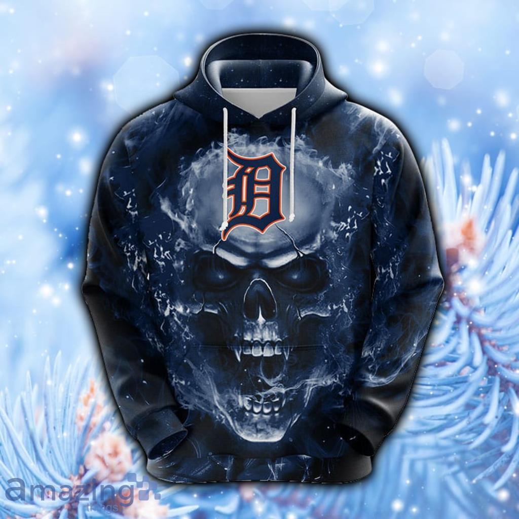 MLB Detroit Tigers Skull Funny Hoodie, Zip Hoodie 3D All Over Print