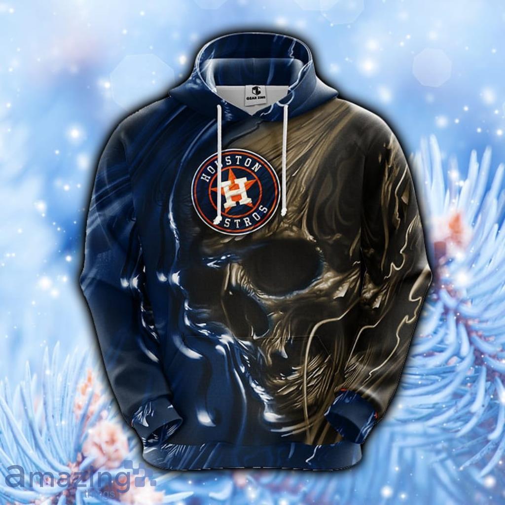 MLB Houston Astros Skull Hoodie, Zip Hoodie 3D All Over Print - 1