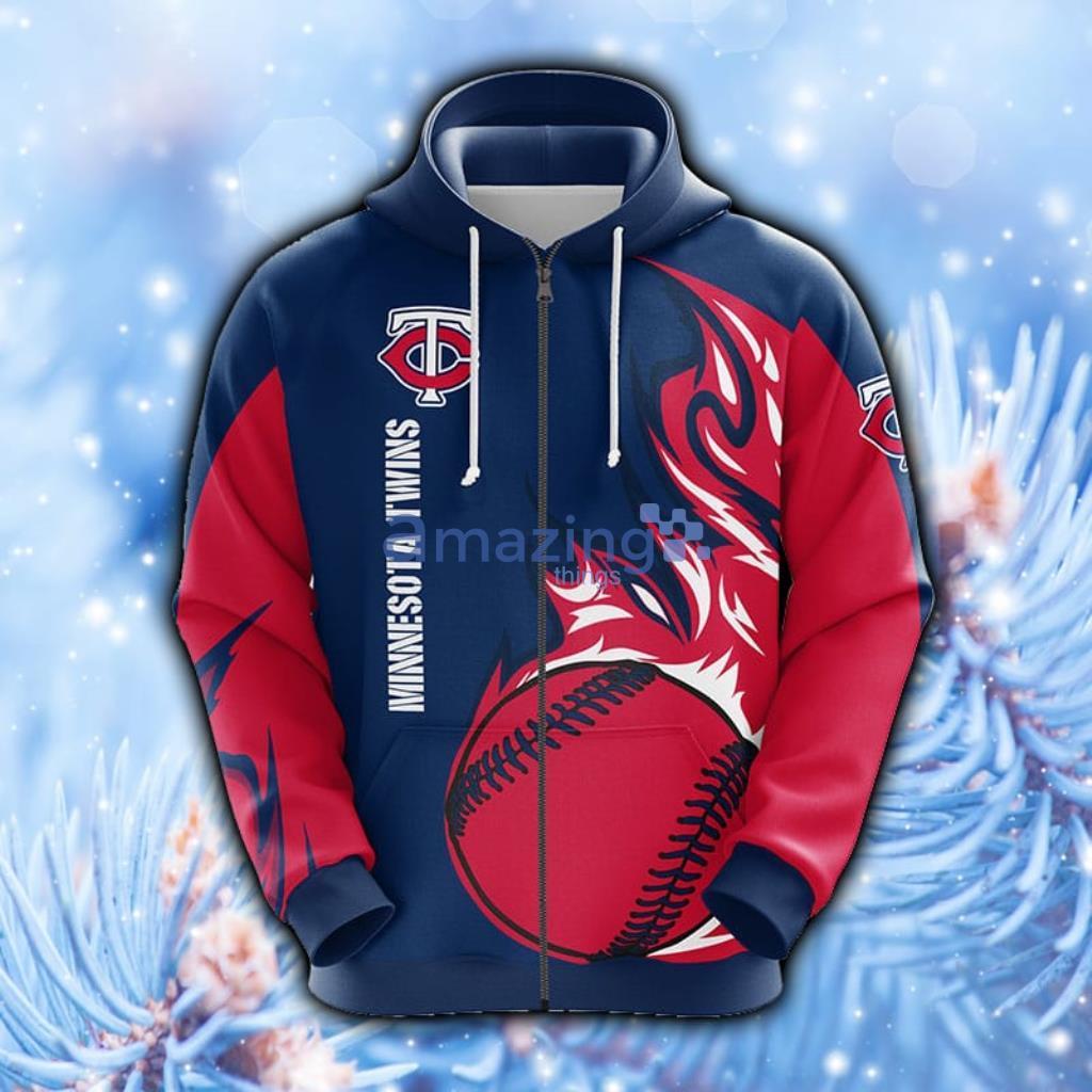 Minnesota Twins MLB Red Blue Unisex 3D Hoodie Zip Hoodie For Men