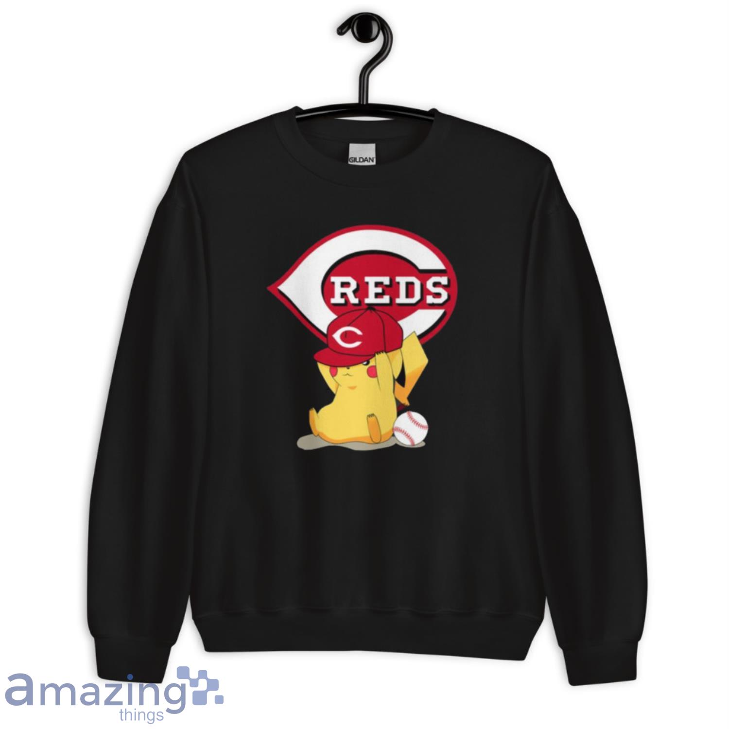 MLB Pikachu Baseball Sports Cincinnati Reds T Shirt image MLB Pikachu Baseball Sports Cincinnati Reds T Shirt - Unisex Crewneck Sweatshirt