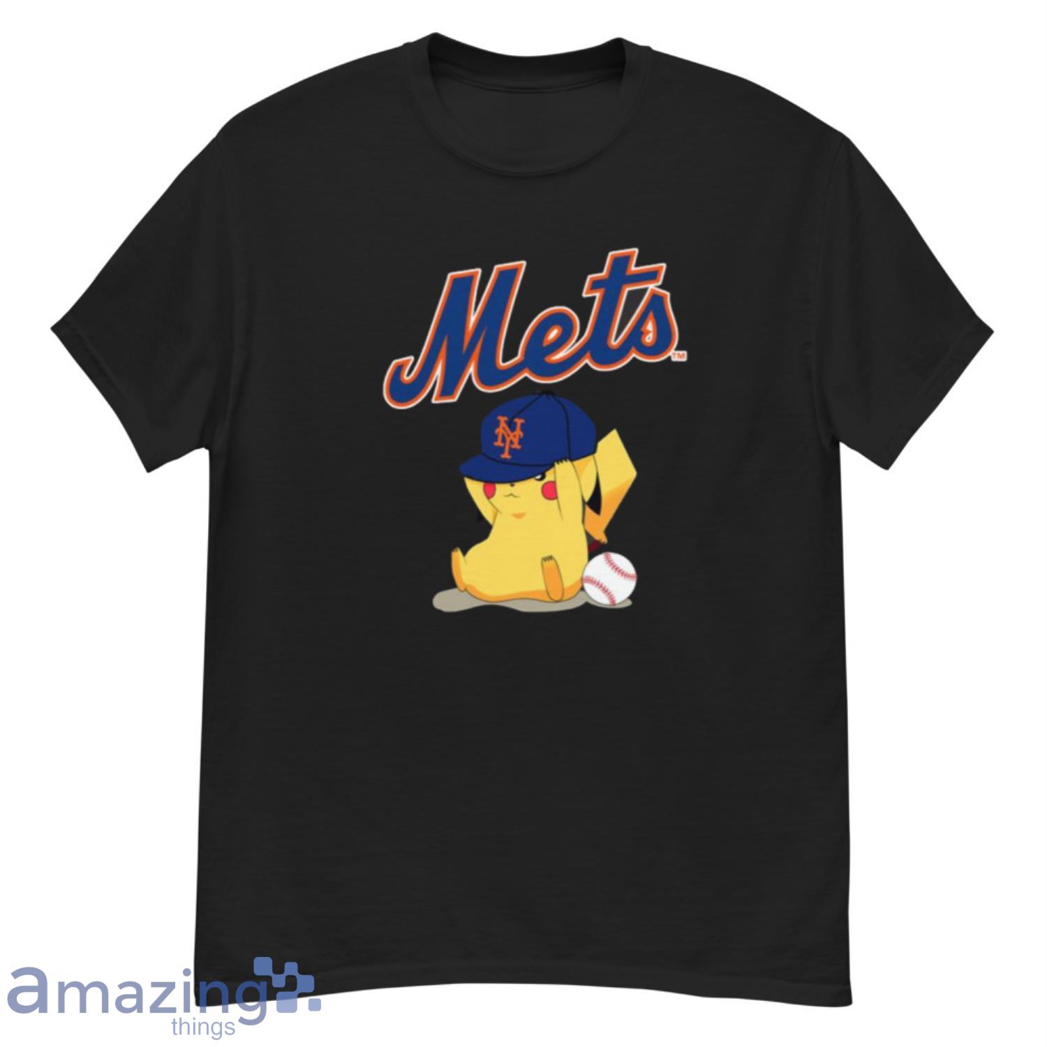 MLB Pikachu Baseball Sports New York Mets Youth T-Shirt