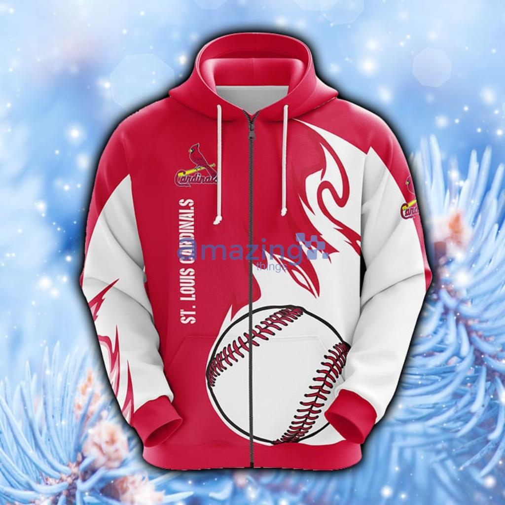 MLB St. Louis Cardinals Red 3D Hoodie Zip Hoodie For Men And Women