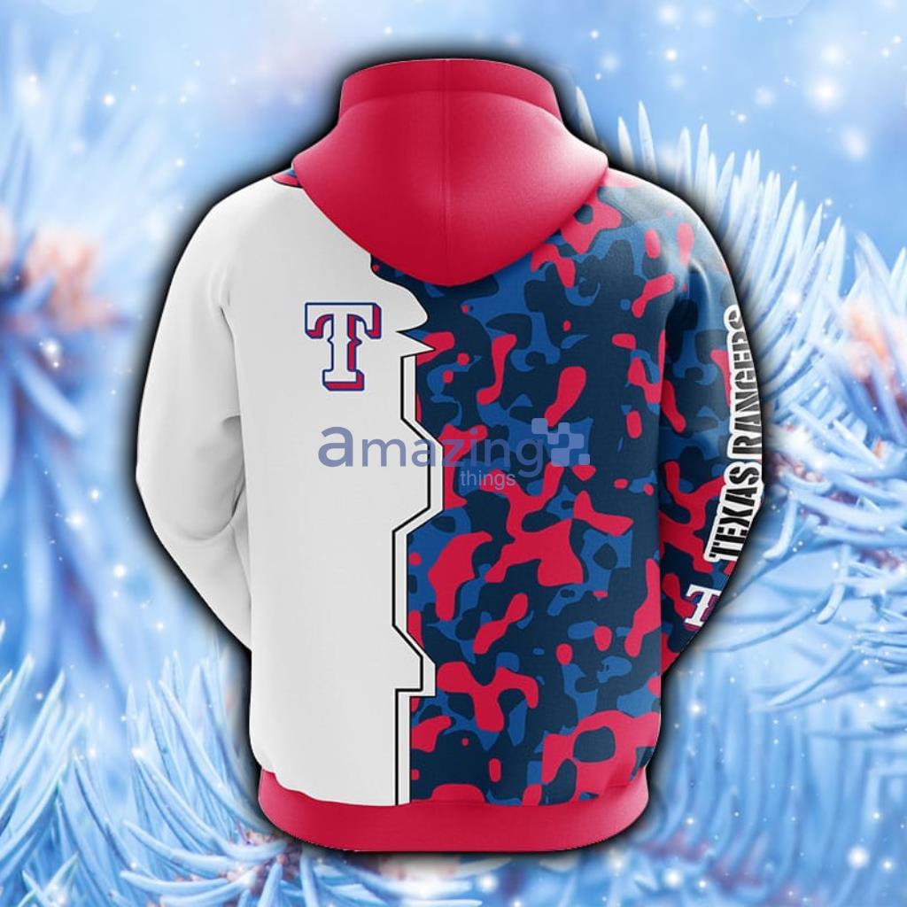 Texas Rangers Basic Pattern White 3D Sweater