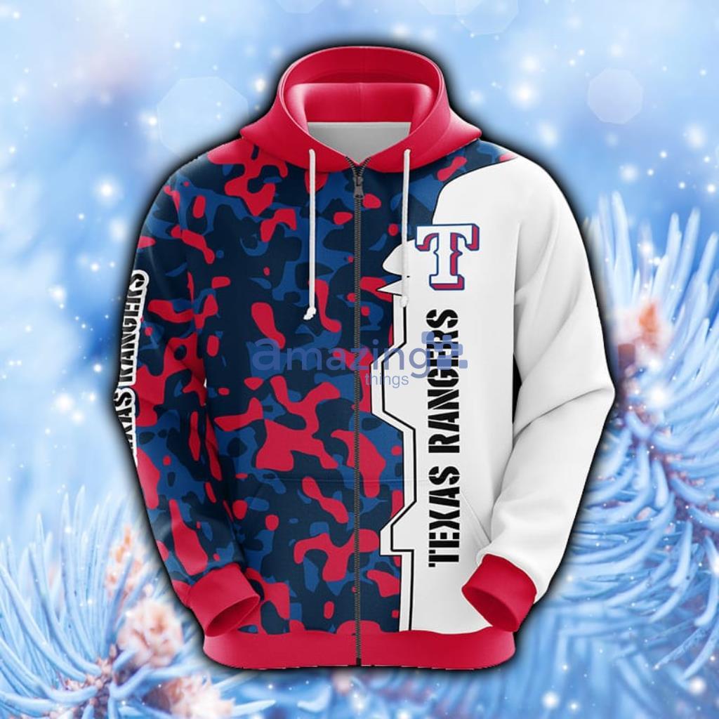 MLB Texas Rangers White 3D Hoodie Printed Zip Hoodie, Texas