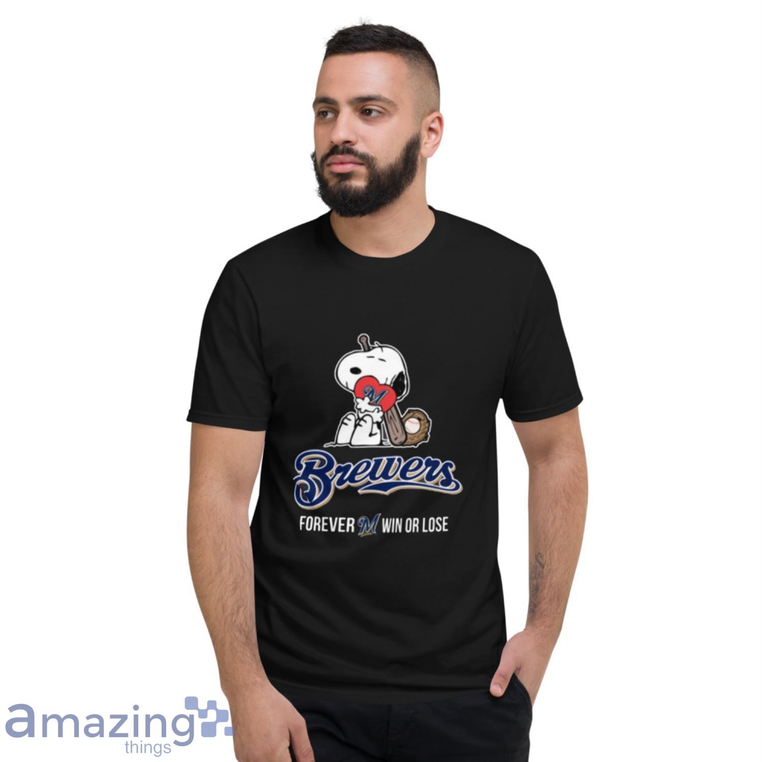 Snoopy Peace Love Milwaukee Brewers Shirt