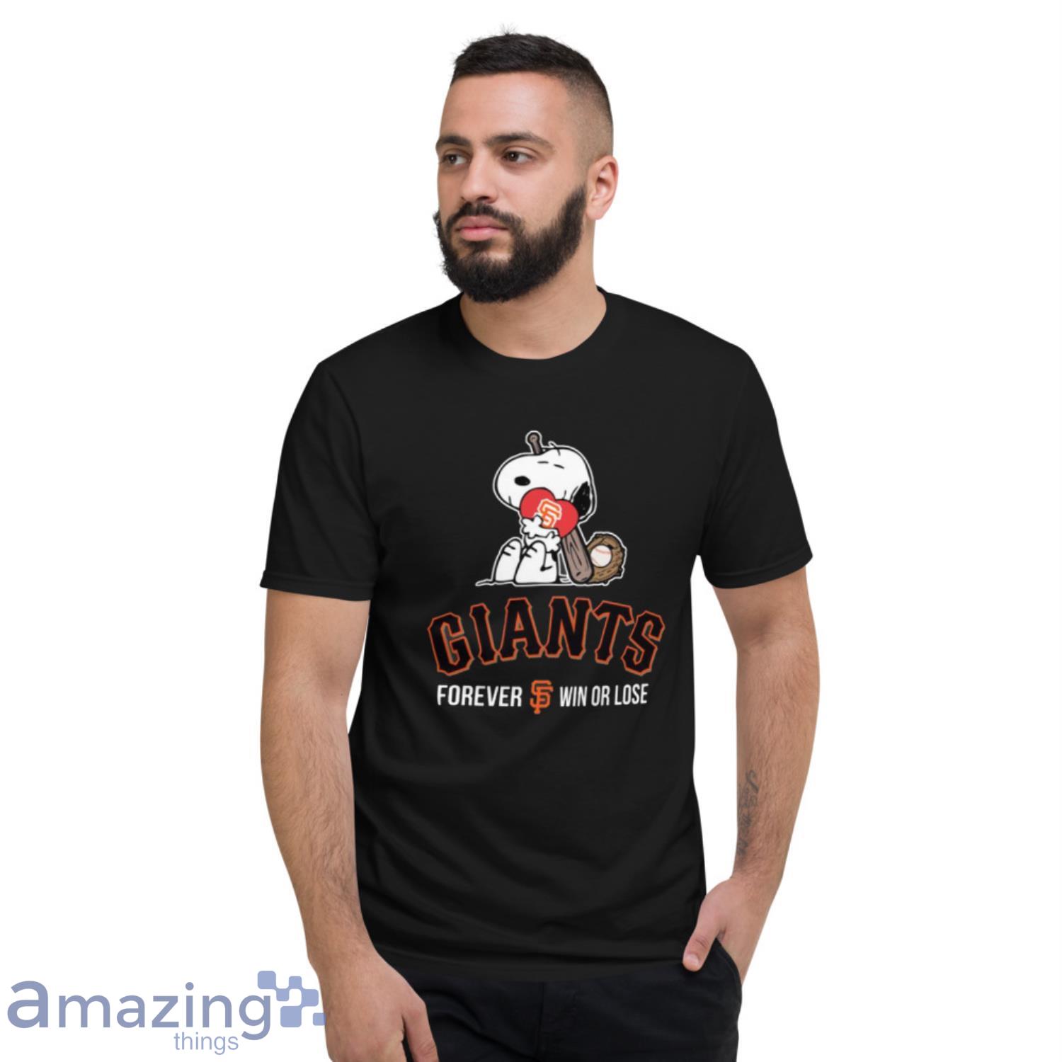 MLB The Peanuts Movie Snoopy Forever Win Or Lose Baseball San Francisco Giants T Shirt image MLB The Peanuts Movie Snoopy Forever Win Or Lose Baseball San Francisco Giants T Shirt - Short Sleeve T-Shirt