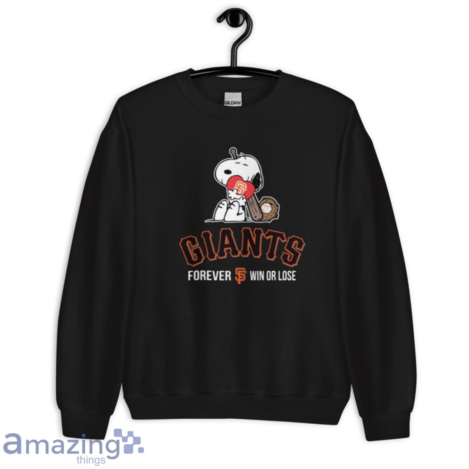 MLB The Peanuts Movie Snoopy Forever Win Or Lose Baseball San Francisco Giants T Shirt image MLB The Peanuts Movie Snoopy Forever Win Or Lose Baseball San Francisco Giants T Shirt - Unisex Crewneck Sweatshirt