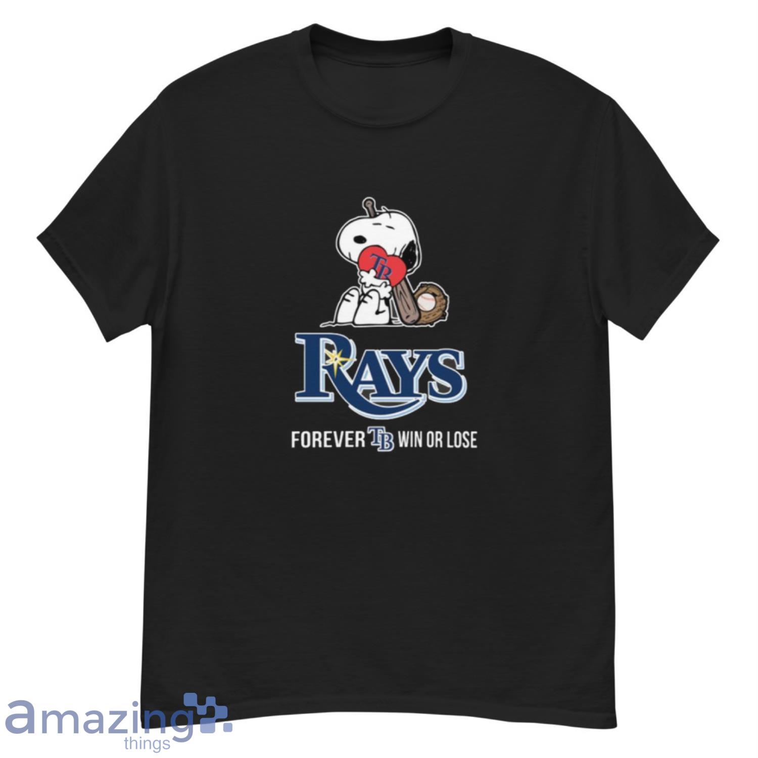 MLB The Peanuts Movie Snoopy Forever Win Or Lose Baseball Tampa Bay Rays T Shirt - G500 Men’s Classic T-Shirt