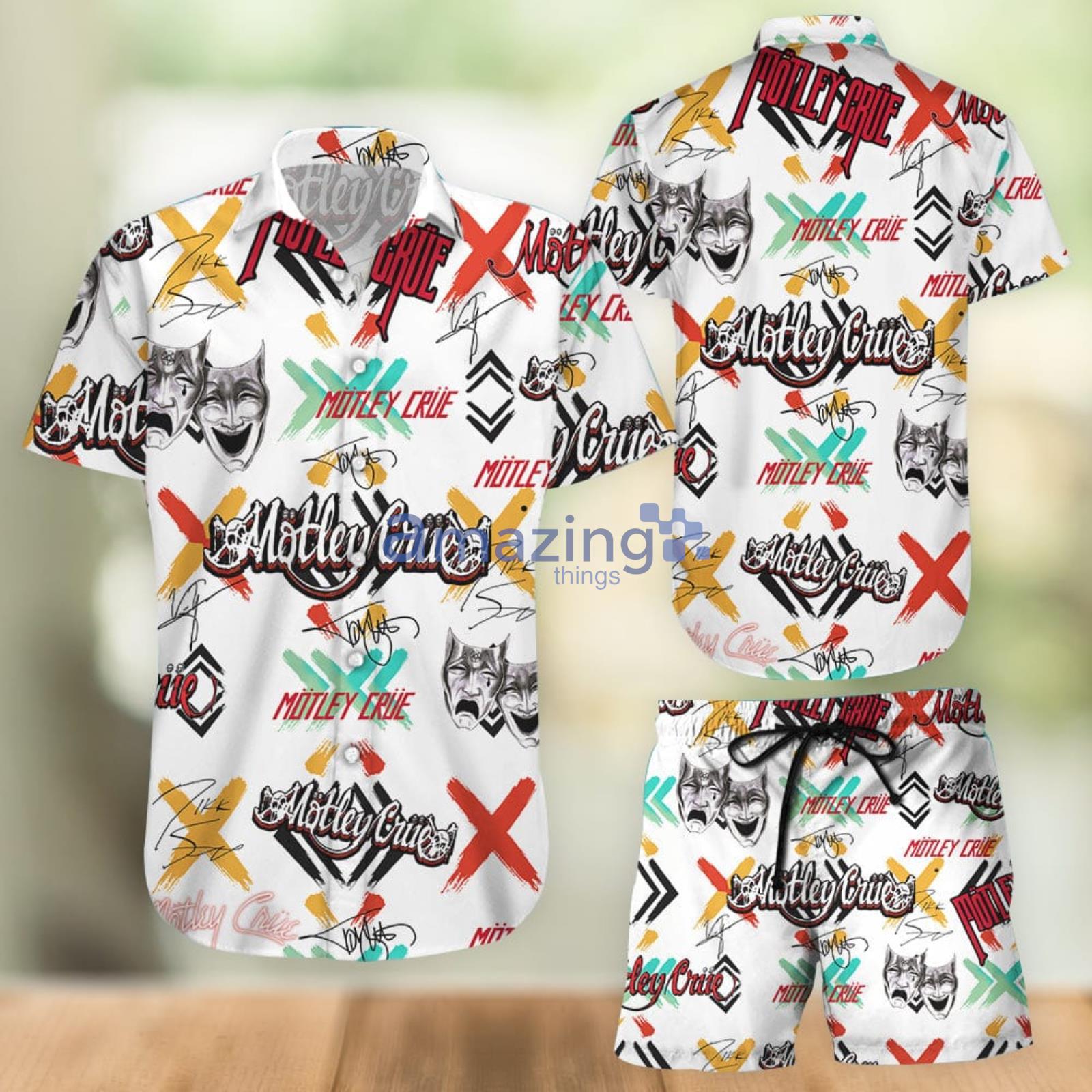 Mötley Crüe band Combo Hawaiian Shirt And Shorts Summer Set Holiday Gift Product Photo 1