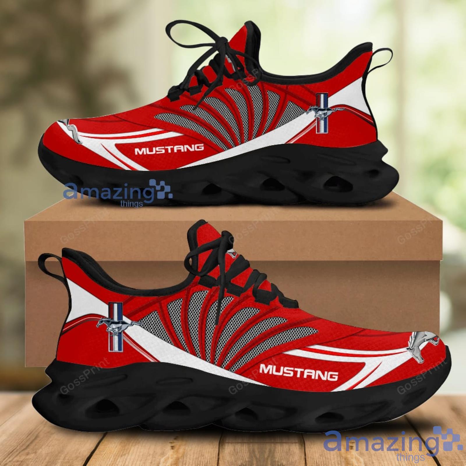 Mustang Car Chunky Running Sneakers Max Soul Shoes Sport Gift For Men And Women Red Shoes Product Photo 1