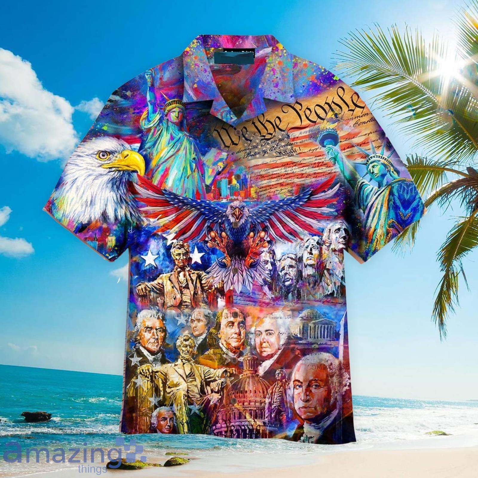 My Patriotic Heart We The People American 4th Of July Outfit Independence Day Hawaiian Shirt Beach Gift Product Photo 1