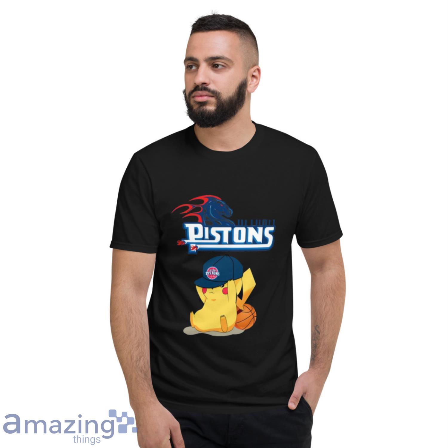 NBA Pikachu Basketball Sports Detroit Pistons T Shirt image NBA Pikachu Basketball Sports Detroit Pistons T Shirt - Short Sleeve T-Shirt