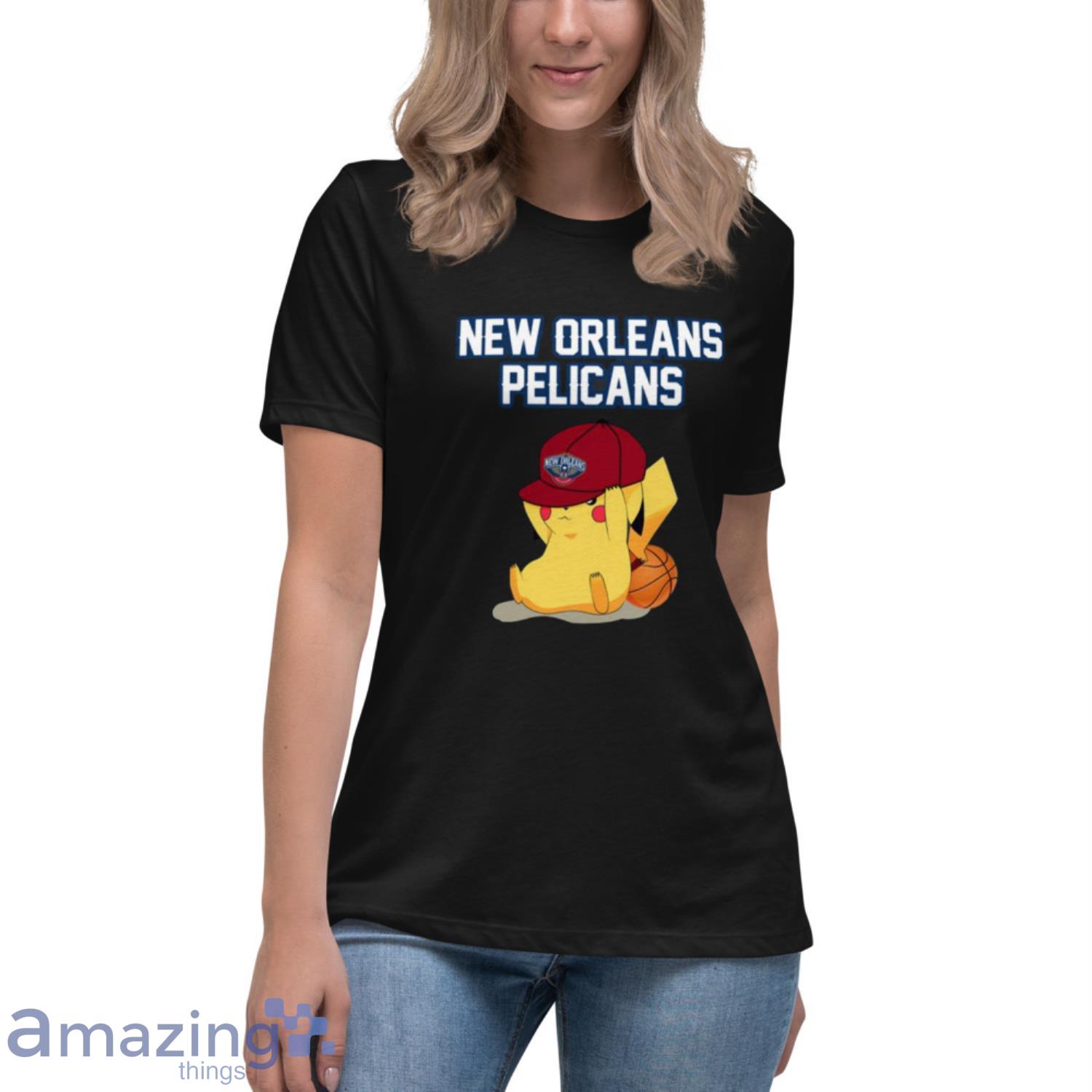 NBA Pikachu Basketball Sports New Orleans Pelicans T Shirt image NBA Pikachu Basketball Sports New Orleans Pelicans T Shirt - Womens Relaxed Short Sleeve Jersey Tee