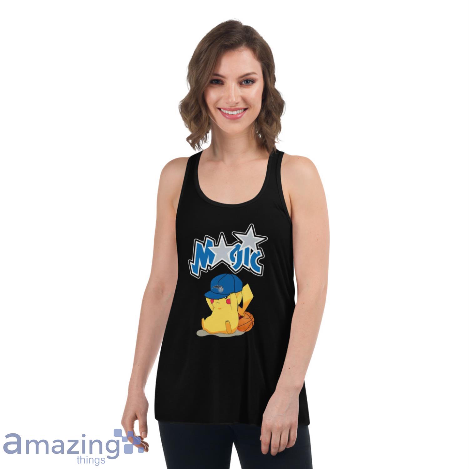 NBA Pikachu Basketball Sports Orlando Magic T Shirt image NBA Pikachu Basketball Sports Orlando Magic T Shirt - Womens Flowy Racerback Tank