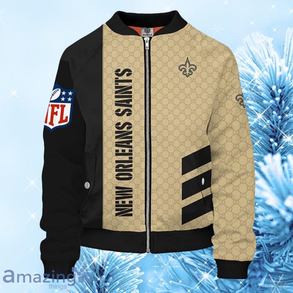 New Orleans Saints NFL Black Unisex Bomber Jacket 3D