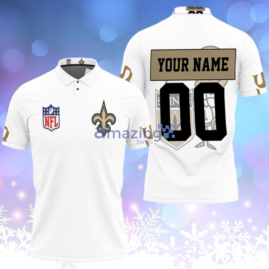 Personalized Name NFL New Orleans Saints white 3D T-shirt