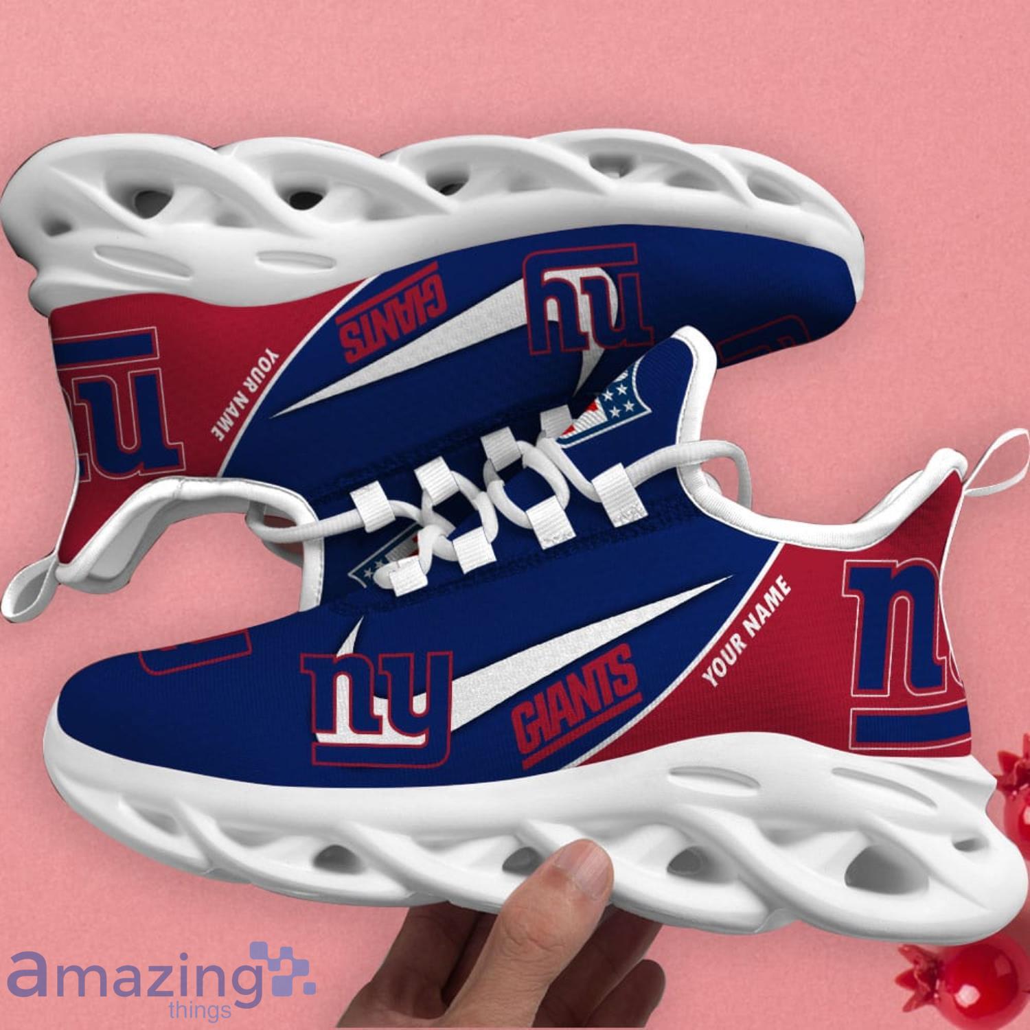 Personalize NFL New York Giants White Blue Max Soul Sneakers