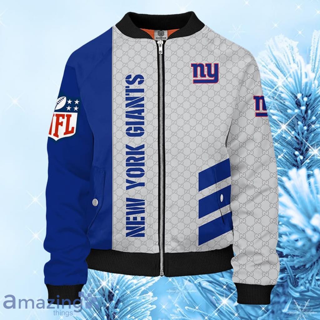 New York Giants NFL Blue Unisex Bomber Jacket 3D