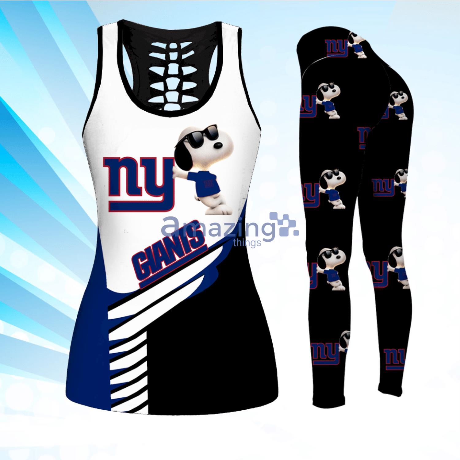 New York Giants Hello Kitty Combo Hollow Tanktop And Leggings For Women