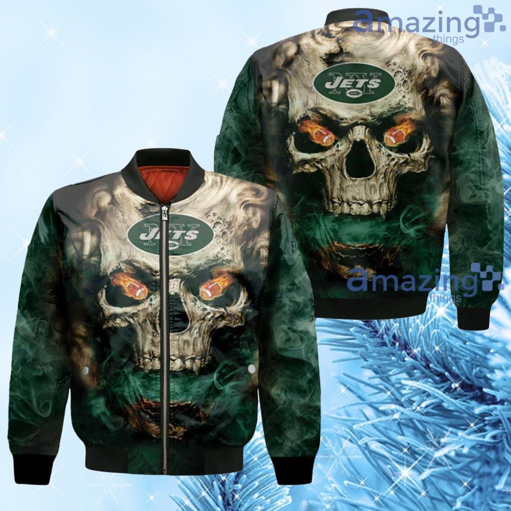 New York Jets 3D Skull Fire Bomber - New York Jets 3D Skull Fire Bomber New York Jets 3D Skull Fire Bomber - New York Jets 3D Skull Fire Bomber