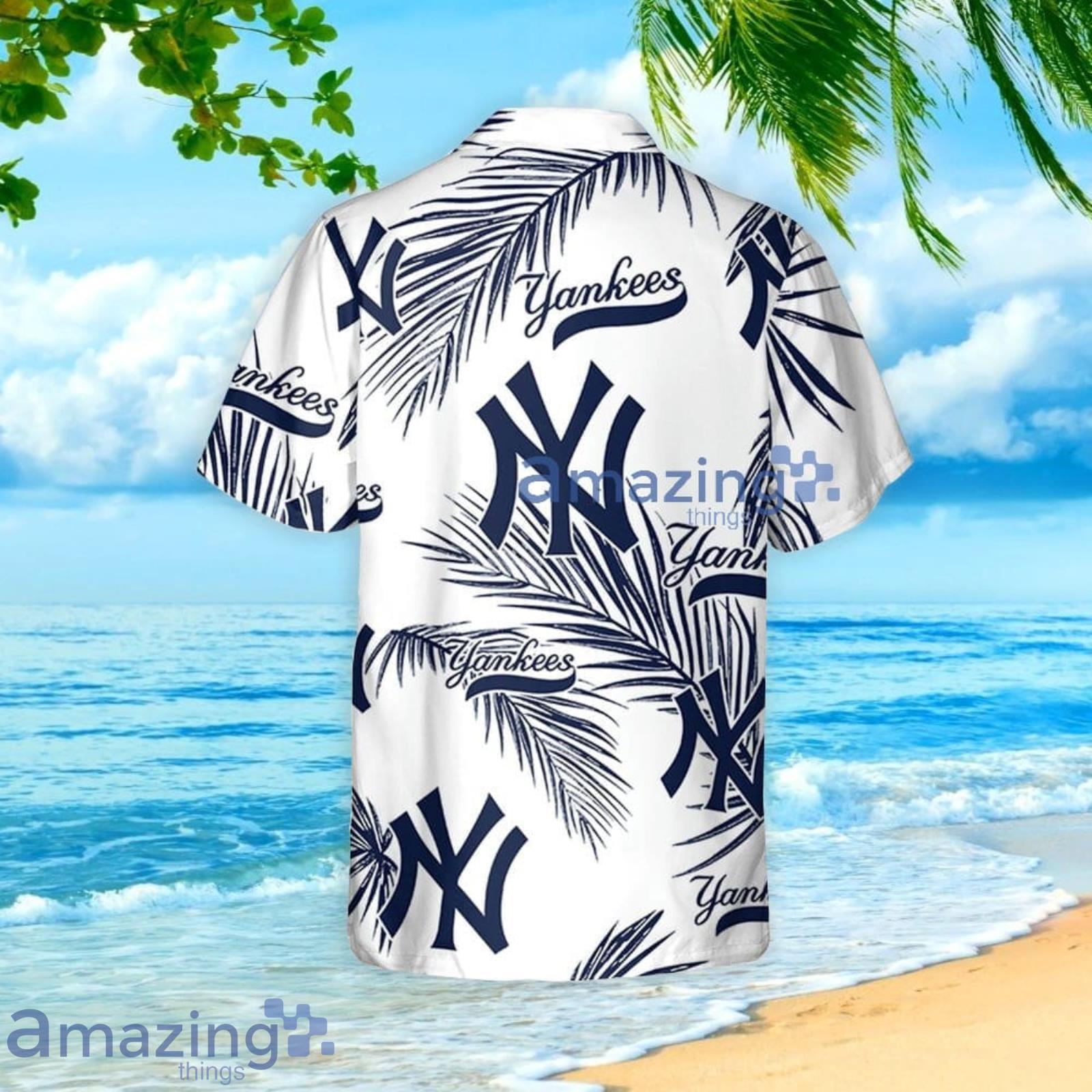 New York Yankees Palm Leaves Pattern Hawaiian Shirt And Shorts Summer Gift  For Yankees Fans