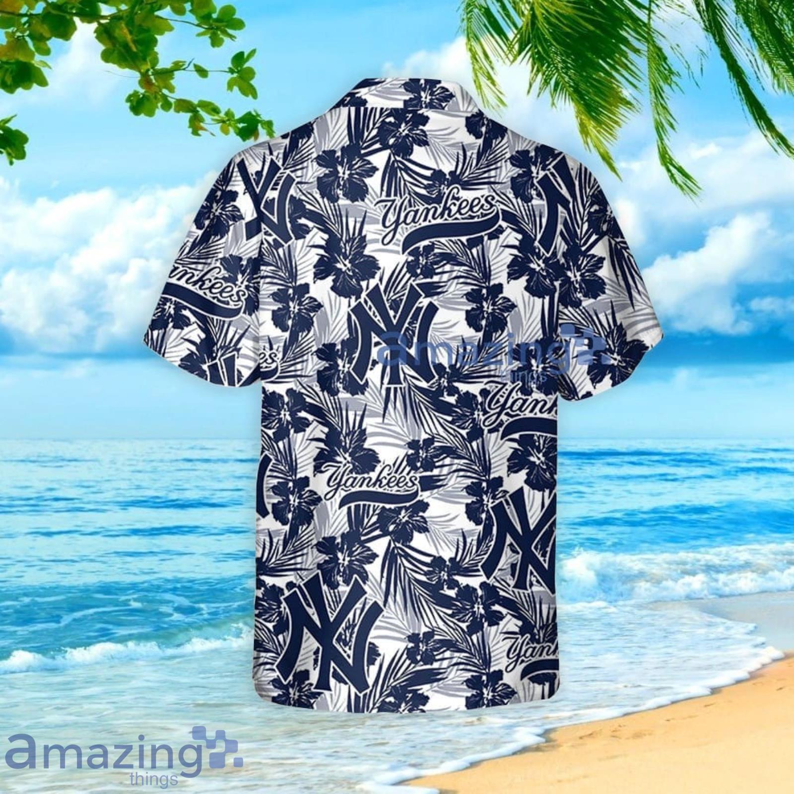 New York Yankees Tropical Flower Hawaiian Shirt And Short