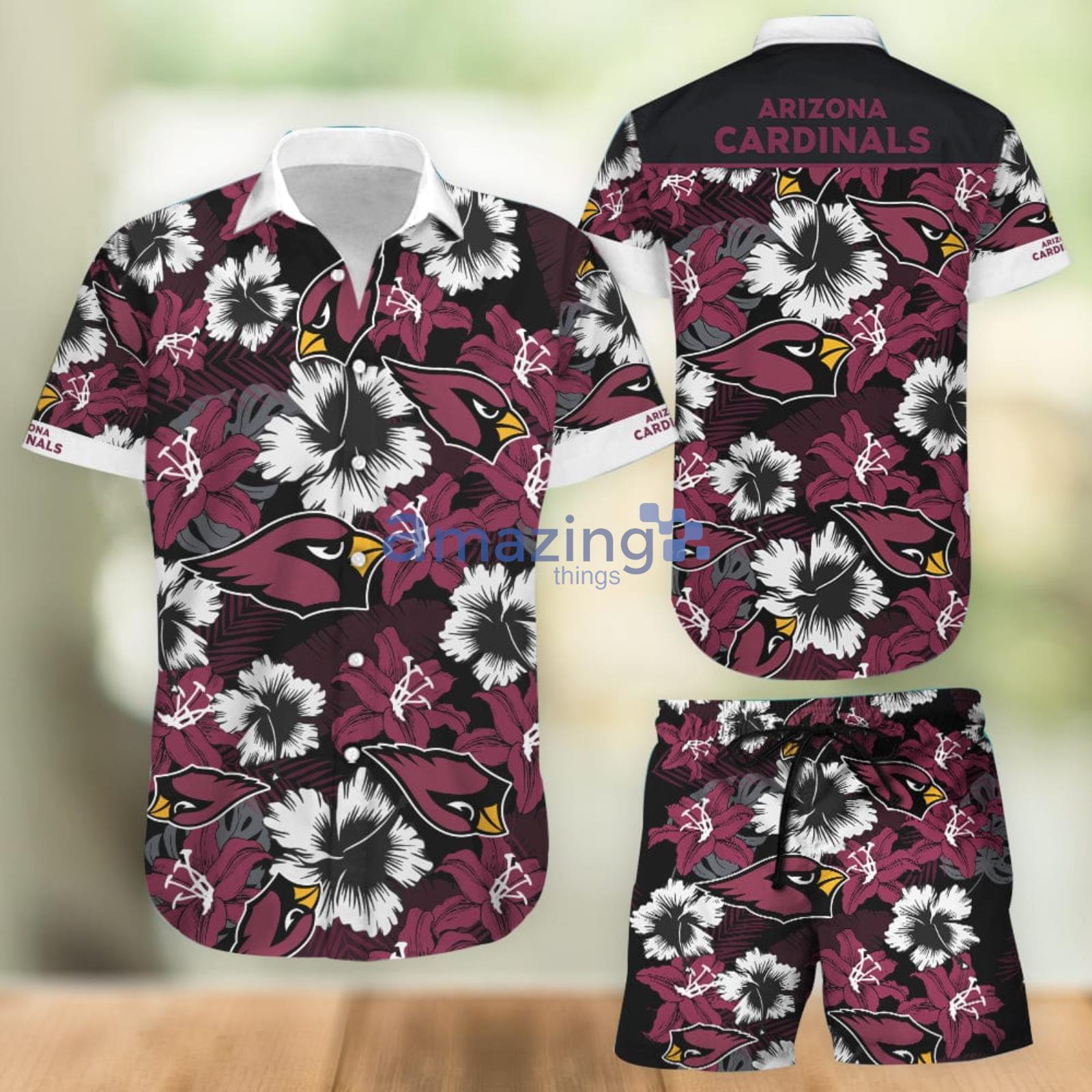 Nfl Arizona Cardinals Combo Hawaiian Shirt And Shorts Summer Set Holiday Gift Product Photo 1